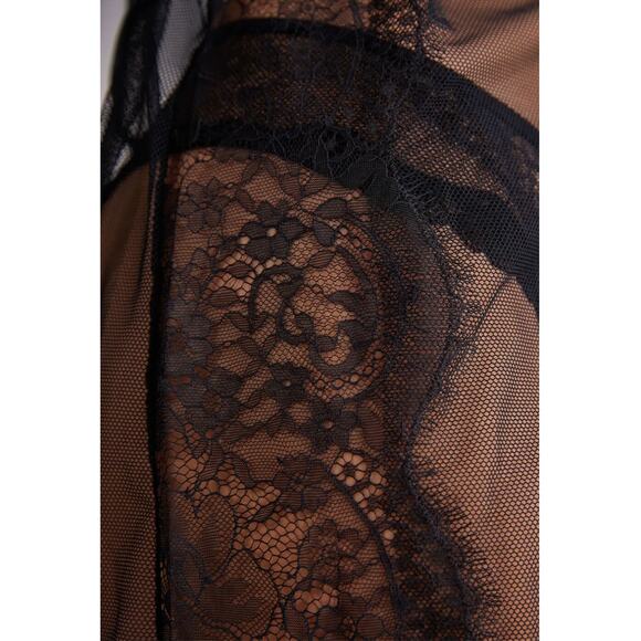 NWT Intimissimi Iconic Beauty Tulle and Lace Elegant Robe - Black Women's sz M/L - Picture 9 of 9